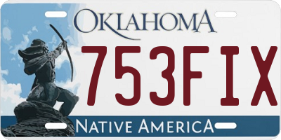 OK license plate 753FIX
