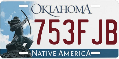 OK license plate 753FJB
