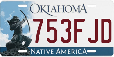 OK license plate 753FJD