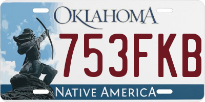 OK license plate 753FKB