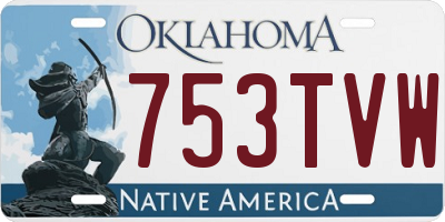 OK license plate 753TVW
