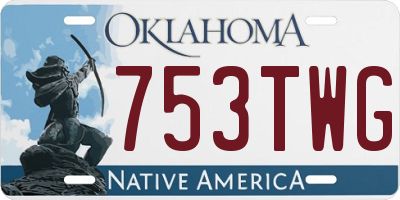OK license plate 753TWG
