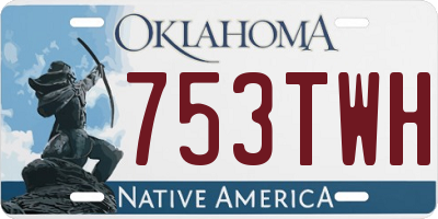 OK license plate 753TWH
