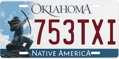OK license plate 753TXI