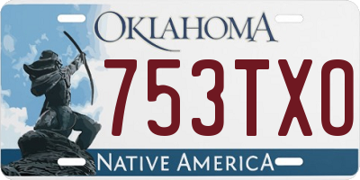 OK license plate 753TXO