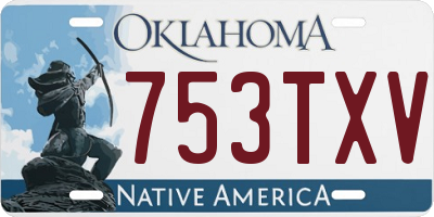 OK license plate 753TXV