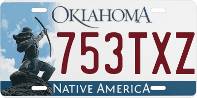 OK license plate 753TXZ