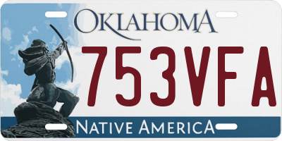 OK license plate 753VFA
