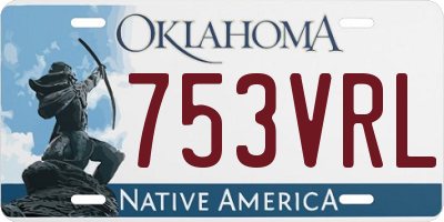 OK license plate 753VRL