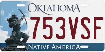 OK license plate 753VSF