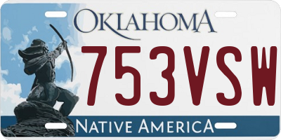 OK license plate 753VSW