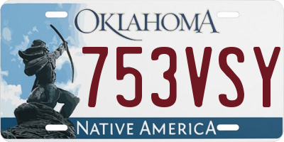 OK license plate 753VSY