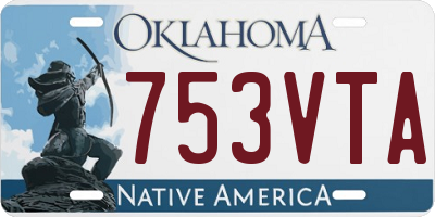 OK license plate 753VTA