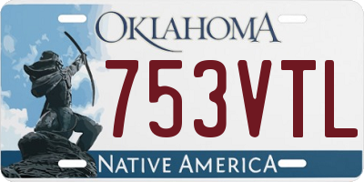 OK license plate 753VTL