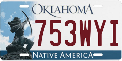 OK license plate 753WYI