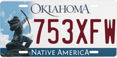 OK license plate 753XFW