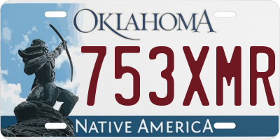 OK license plate 753XMR