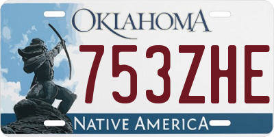 OK license plate 753ZHE
