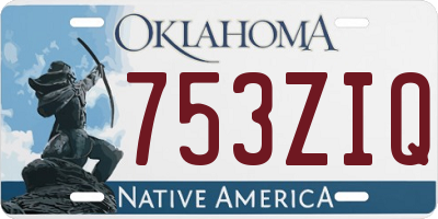 OK license plate 753ZIQ