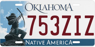 OK license plate 753ZIZ