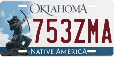 OK license plate 753ZMA