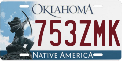 OK license plate 753ZMK