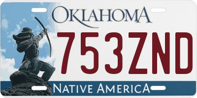 OK license plate 753ZND