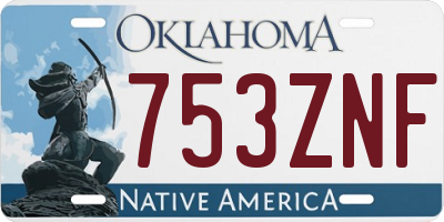 OK license plate 753ZNF
