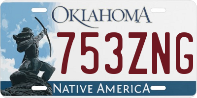OK license plate 753ZNG