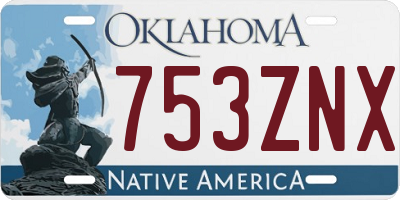 OK license plate 753ZNX