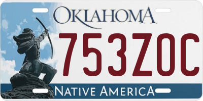 OK license plate 753ZOC