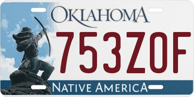 OK license plate 753ZOF