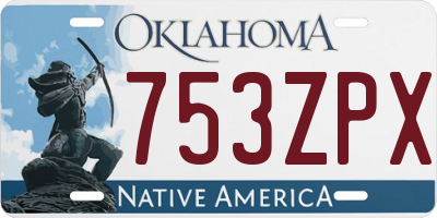 OK license plate 753ZPX