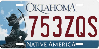 OK license plate 753ZQS