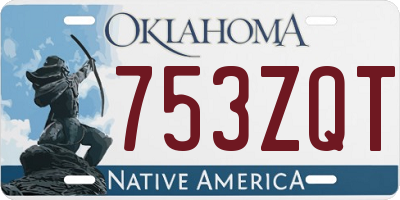 OK license plate 753ZQT