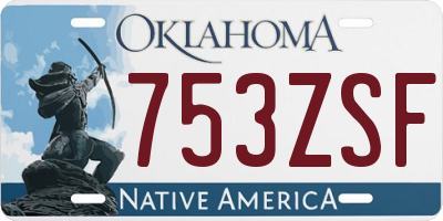 OK license plate 753ZSF