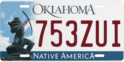 OK license plate 753ZUI