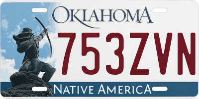 OK license plate 753ZVN
