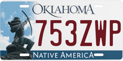OK license plate 753ZWP
