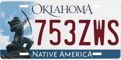 OK license plate 753ZWS