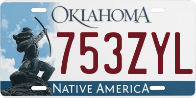 OK license plate 753ZYL