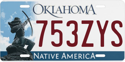 OK license plate 753ZYS