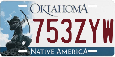 OK license plate 753ZYW