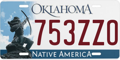 OK license plate 753ZZO