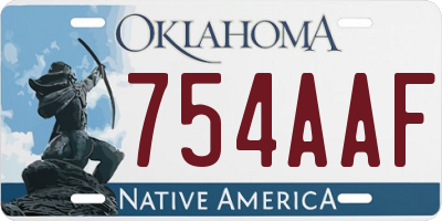 OK license plate 754AAF