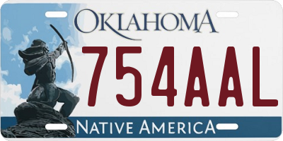 OK license plate 754AAL
