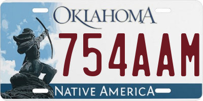 OK license plate 754AAM