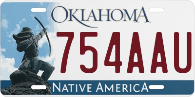 OK license plate 754AAU