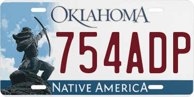 OK license plate 754ADP