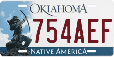 OK license plate 754AEF